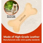 【Leatherow】 Natural Leather Dog Bone Chew Toy – Long-Lasting Puppy Chew Stick for Small & Medium Dogs, Reduces Boredom & Supports Gentle Chewing (Not for Aggressive Chewers) (Pack of 1) 【Leatherow】 Natural Leather Dog Bone Chew Toy – Long-Lasting Puppy Chew Stick for Small & Medium Dogs, Reduces Boredom & Supports Gentle Chewing (Not for Aggressive Chewers) (Pack of 1)