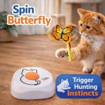 【Generic】Automatic Rotating Butterfly Cat Toy – Electric Self-Play Wand with Feather, Interactive Toy for Indoor Cats, Quiet & Energy-Saving, AA Battery Powered 【Generic】Automatic Rotating Butterfly Cat Toy – Electric Self-Play Wand with Feather, Interactive Toy for Indoor Cats, Quiet & Energy-Saving, AA Battery Powered