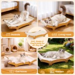 【GIFAIRY】Extra-Large Sisal Cat Scratcher Bed – Solid Wood Frame, 3-in-1 Lounger, Play & Scratch Pad for Indoor Cats, Kittens & Adults, Beige 【GIFAIRY】Extra-Large Sisal Cat Scratcher Bed – Solid Wood Frame, 3-in-1 Lounger, Play & Scratch Pad for Indoor Cats, Kittens & Adults, Beige