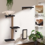 【GIFAIRY】5-in-1 Cat Wall Shelves – Multi-Level Climbing System with Bed, Cave, Perch & Scratching Post, Space-Saving Playground for Indoor Cats, Natural Wood Gray 【GIFAIRY】5-in-1 Cat Wall Shelves – Multi-Level Climbing System with Bed, Cave, Perch & Scratching Post, Space-Saving Playground for Indoor Cats, Natural Wood Gray
