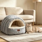 【Noocyarn】2-in-1 Covered Cat Cave Bed – Enclosed House with Zippered Washable Mat, for Indoor Cats, Small Dogs & Kittens, Grey 【Noocyarn】2-in-1 Covered Cat Cave Bed – Enclosed House with Zippered Washable Mat, for Indoor Cats, Small Dogs & Kittens, Grey