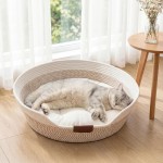 【YOUDENOVA】 Cat Bed Basket with Removable Cushion – Handwoven Stimulicat Design, Cozy Couch for Indoor Cats, Fits Medium to Large Breeds, All-Season Universal 【YOUDENOVA】 Cat Bed Basket with Removable Cushion – Handwoven Stimulicat Design, Cozy Couch for Indoor Cats, Fits Medium to Large Breeds, All-Season Universal