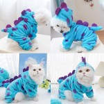 【CELONROMF】Dinosaur Hooded Jumpsuit for Small Dogs & Cats – Soft Flannel, Warm Four-Legged Design with Leash Hole, Funny Cosplay Outfit for Easter, Halloween & Christmas (X-Small) 【CELONROMF】Dinosaur Hooded Jumpsuit for Small Dogs & Cats – Soft Flannel, Warm Four-Legged Design with Leash Hole, Funny Cosplay Outfit for Easter, Halloween & Christmas (X-Small)