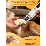 【Ckin pet】Electric Dog Nail Grinder – Quiet 3-Speed Trimmer with 2 LED Lights, Rechargeable 2000mAh, Safe for Small Medium Large Dogs & Cats, White 【Ckin pet】Electric Dog Nail Grinder – Quiet 3-Speed Trimmer with 2 LED Lights, Rechargeable 2000mAh, Safe for Small Medium Large Dogs & Cats, White