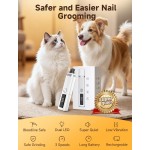 【Ckin pet】Electric Dog Nail Grinder – Quiet 3-Speed Trimmer with 2 LED Lights, Rechargeable 2000mAh, Safe for Small Medium Large Dogs & Cats, White 【Ckin pet】Electric Dog Nail Grinder – Quiet 3-Speed Trimmer with 2 LED Lights, Rechargeable 2000mAh, Safe for Small Medium Large Dogs & Cats, White