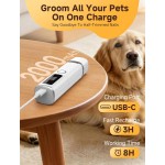 【Ckin pet】Electric Dog Nail Grinder – Quiet 3-Speed Trimmer with 2 LED Lights, Rechargeable 2000mAh, Safe for Small Medium Large Dogs & Cats, White 【Ckin pet】Electric Dog Nail Grinder – Quiet 3-Speed Trimmer with 2 LED Lights, Rechargeable 2000mAh, Safe for Small Medium Large Dogs & Cats, White