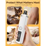 【Ckin pet】Electric Dog Nail Grinder – Quiet 3-Speed Trimmer with 2 LED Lights, Rechargeable 2000mAh, Safe for Small Medium Large Dogs & Cats, White 【Ckin pet】Electric Dog Nail Grinder – Quiet 3-Speed Trimmer with 2 LED Lights, Rechargeable 2000mAh, Safe for Small Medium Large Dogs & Cats, White