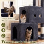 【Hey brother】Cat Tree Tower with Scratching Posts – 2 Condos, 2 Platforms, Grooming Brush & Basket, Climbing Pathway for Indoor Cats, 51.2", Smoky Gray MPJ061G 【Hey brother】Cat Tree Tower with Scratching Posts – 2 Condos, 2 Platforms, Grooming Brush & Basket, Climbing Pathway for Indoor Cats, 51.2", Smoky Gray MPJ061G