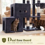 【Hey brother】Cat Tree Tower with Scratching Posts – 2 Condos, 2 Platforms, Grooming Brush & Basket, Climbing Pathway for Indoor Cats, 51.2", Smoky Gray MPJ061G 【Hey brother】Cat Tree Tower with Scratching Posts – 2 Condos, 2 Platforms, Grooming Brush & Basket, Climbing Pathway for Indoor Cats, 51.2", Smoky Gray MPJ061G