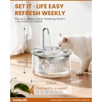 【Tomxcute】Glass Cat Water Fountain, 84oz/2.5L Scientific Gold Capacity for 1-2 Cats, Tiered Step-Level with Soft Warm Glow, Ultra Quiet Borosilicate Glass, Reduces Feline Acne 【Tomxcute】Glass Cat Water Fountain, 84oz/2.5L Scientific Gold Capacity for 1-2 Cats, Tiered Step-Level with Soft Warm Glow, Ultra Quiet Borosilicate Glass, Reduces Feline Acne