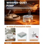 【Tomxcute】Glass Cat Water Fountain, 84oz/2.5L Scientific Gold Capacity for 1-2 Cats, Tiered Step-Level with Soft Warm Glow, Ultra Quiet Borosilicate Glass, Reduces Feline Acne 【Tomxcute】Glass Cat Water Fountain, 84oz/2.5L Scientific Gold Capacity for 1-2 Cats, Tiered Step-Level with Soft Warm Glow, Ultra Quiet Borosilicate Glass, Reduces Feline Acne