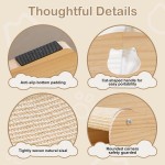 【Borozo】3-in-1 Cat Scratcher Bed – 100% Sisal Chaise Lounge for Rest, Scratch & Play, Protects Furniture, Durable & Stress-Relieving, Wood Color 【Borozo】3-in-1 Cat Scratcher Bed – 100% Sisal Chaise Lounge for Rest, Scratch & Play, Protects Furniture, Durable & Stress-Relieving, Wood Color