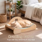 【Borozo】3-in-1 Cat Scratcher Bed – 100% Sisal Chaise Lounge for Rest, Scratch & Play, Protects Furniture, Durable & Stress-Relieving, Wood Color 【Borozo】3-in-1 Cat Scratcher Bed – 100% Sisal Chaise Lounge for Rest, Scratch & Play, Protects Furniture, Durable & Stress-Relieving, Wood Color