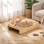 【Borozo】3-in-1 Cat Scratcher Bed – 100% Sisal Chaise Lounge for Rest, Scratch & Play, Protects Furniture, Durable & Stress-Relieving, Wood Color 【Borozo】3-in-1 Cat Scratcher Bed – 100% Sisal Chaise Lounge for Rest, Scratch & Play, Protects Furniture, Durable & Stress-Relieving, Wood Color