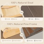 【Borozo】3-in-1 Cat Scratcher Bed – 100% Sisal Chaise Lounge for Rest, Scratch & Play, Protects Furniture, Durable & Stress-Relieving, Wood Color 【Borozo】3-in-1 Cat Scratcher Bed – 100% Sisal Chaise Lounge for Rest, Scratch & Play, Protects Furniture, Durable & Stress-Relieving, Wood Color