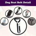 【Foot Waltz】Adjustable Pet Seat Belt for Dogs & Cats – Safety Car Harness with Headrest Restraint, Secure Travel Supplies, Black