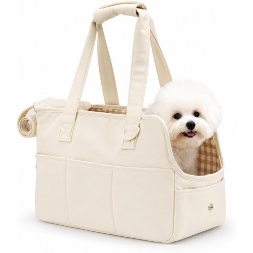 【ZBBORQ】Soft-Sided Collapsible Pet Carrier with Removable Cushion & Shoulder Strap – for Small Dogs, Cats & Rabbits (Beige, 16.1" x 7.5" x 12.2") 【ZBBORQ】Soft-Sided Collapsible Pet Carrier with Removable Cushion & Shoulder Strap – for Small Dogs, Cats & Rabbits (Beige, 16.1" x 7.5" x 12.2")