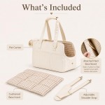 【ZBBORQ】Soft-Sided Collapsible Pet Carrier with Removable Cushion & Shoulder Strap – for Small Dogs, Cats & Rabbits (Beige, 16.1" x 7.5" x 12.2") 【ZBBORQ】Soft-Sided Collapsible Pet Carrier with Removable Cushion & Shoulder Strap – for Small Dogs, Cats & Rabbits (Beige, 16.1" x 7.5" x 12.2")