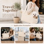 【ZBBORQ】Soft-Sided Collapsible Pet Carrier with Removable Cushion & Shoulder Strap – for Small Dogs, Cats & Rabbits (Beige, 16.1" x 7.5" x 12.2") 【ZBBORQ】Soft-Sided Collapsible Pet Carrier with Removable Cushion & Shoulder Strap – for Small Dogs, Cats & Rabbits (Beige, 16.1" x 7.5" x 12.2")